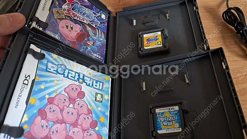 닌텐도 3ds XL 블랙 + 커비 곽팩 4개--3