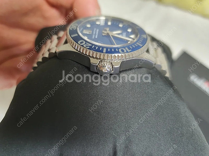 티쏘 씨스타 1000 36mm 쿼츠 블루 시계--5