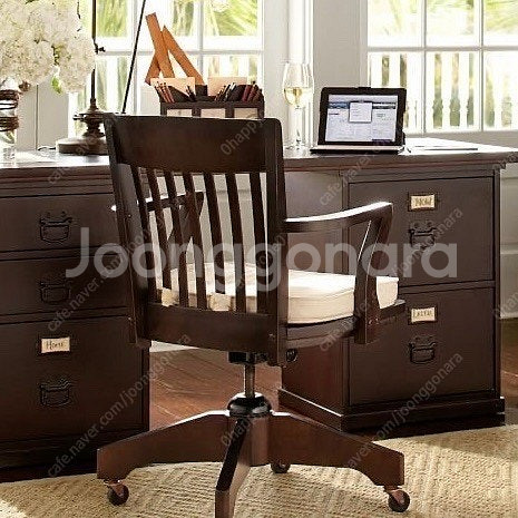 Pottery Barn 포터리반 원목 회전의자--1