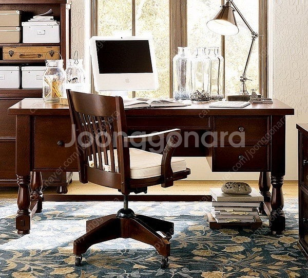 Pottery Barn 포터리반 원목 회전의자--2