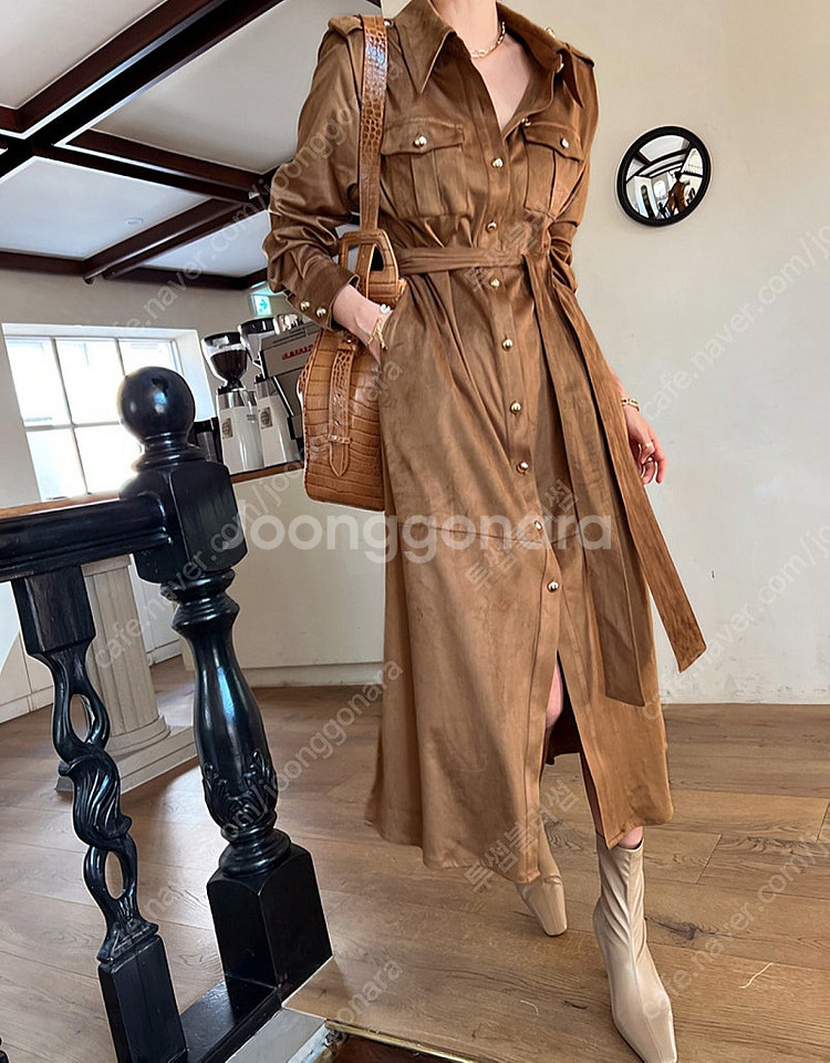 줄로그 스웨이드 원피스--0