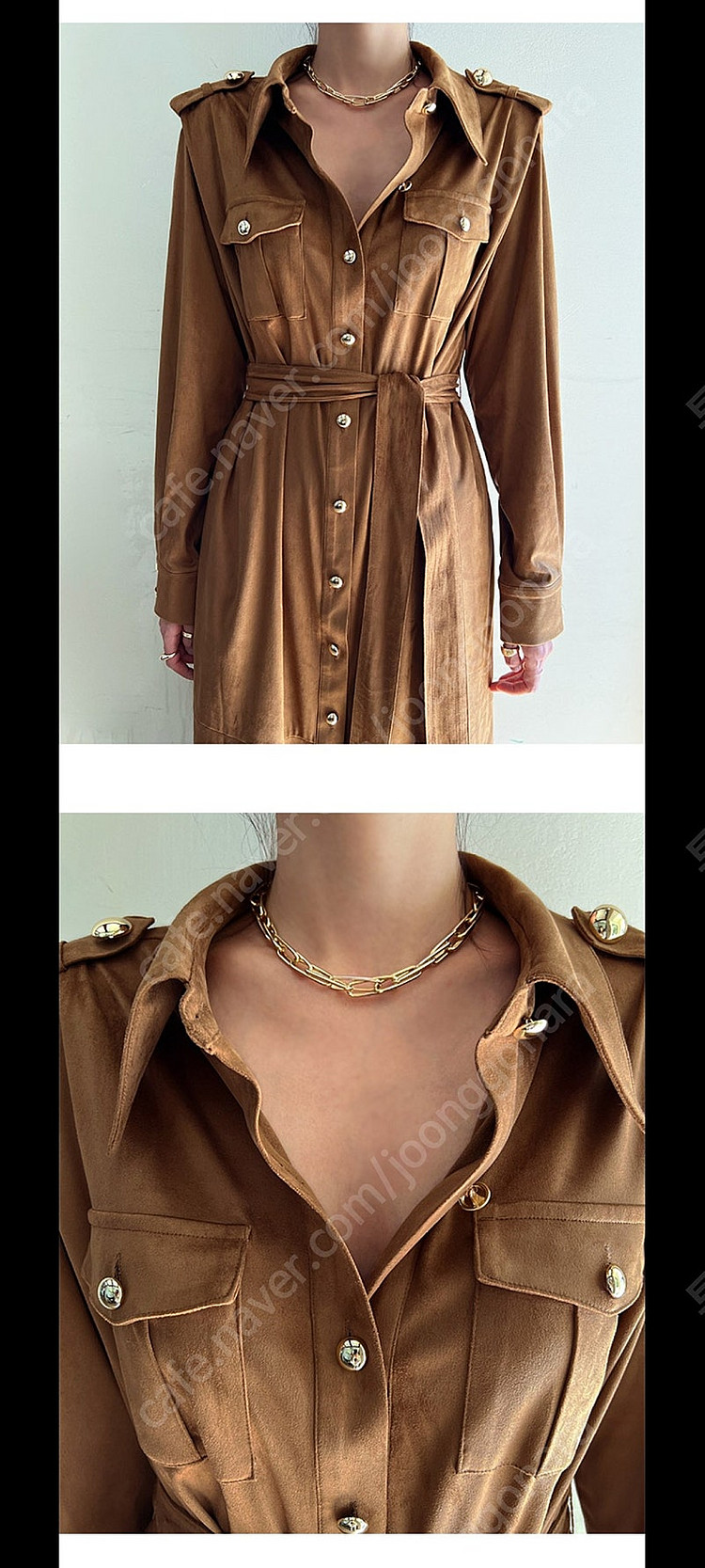 줄로그 스웨이드 원피스--1