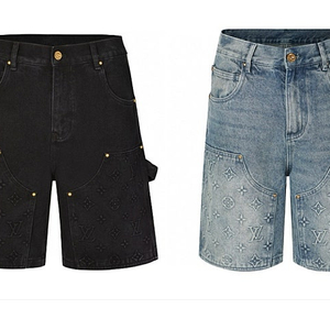 좌쓰 Louis Vuitton Denim Carpenter Shorts 루이비통 데님 카펜터 쇼츠 / 인디고, 블랙