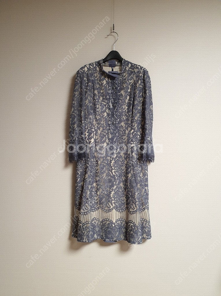 한섬 마인 mine 레이스 원피스 셔링 원피스 핑크 니트 탑--0