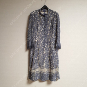 한섬 마인 mine 레이스 원피스 셔링 원피스 핑크 니트 탑