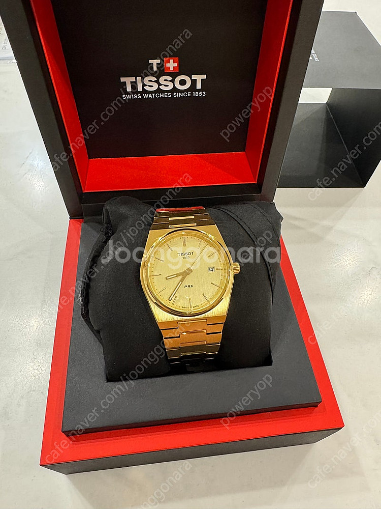 티쏘 prx 쿼츠 골드 40mm 팝니다--0