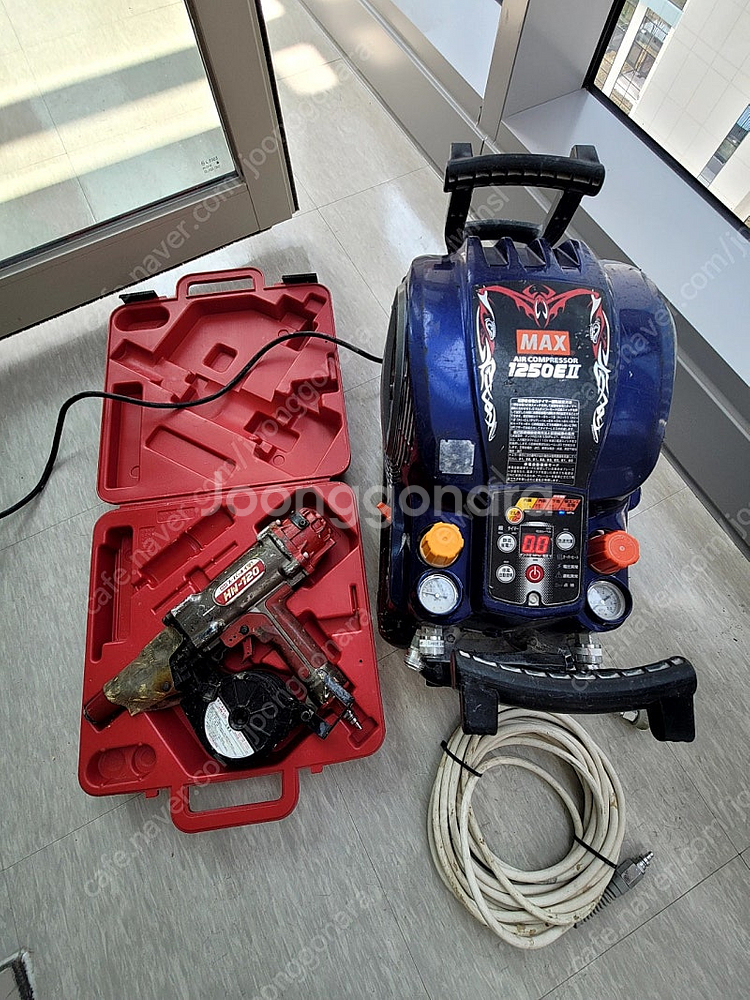 맥스 고압콤프레샤1250EII + 고압타카 HN-120...--0