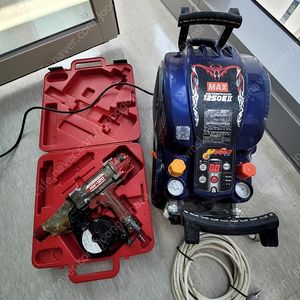 맥스 고압콤프레샤1250EII + 고압타카 HN-120 타정기 + 전용고압호스