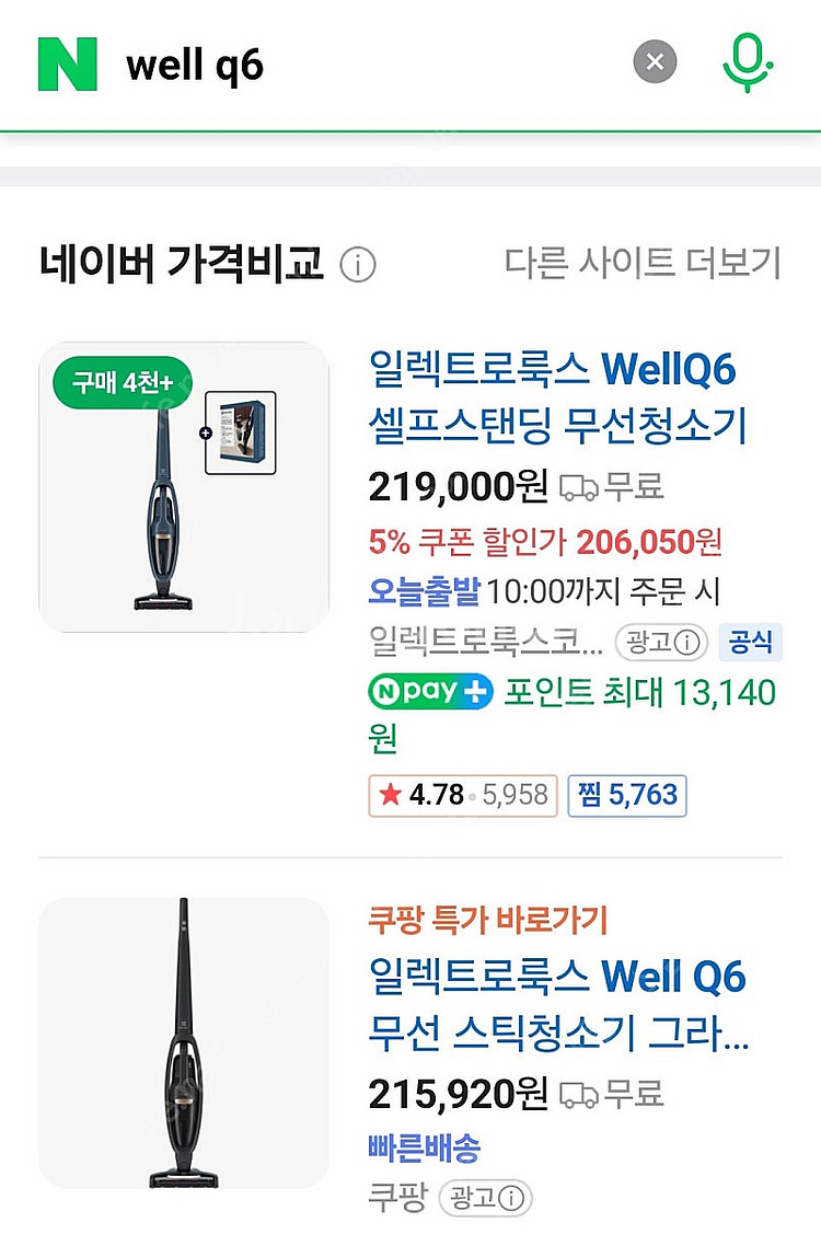 무선청소기 일렉트로룩스 well Q6--3
