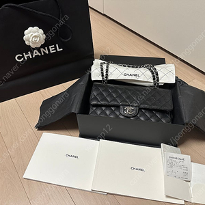 샤넬 클래식 미듐 캐비어 은장