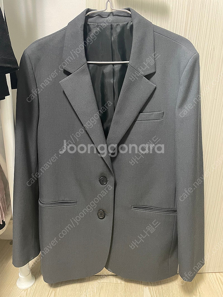 무신사 스탠다드 우먼즈 오버사이즈 블레이저 차콜그레이 ...--2