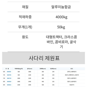 중장비상하차사다리10톤이상13자