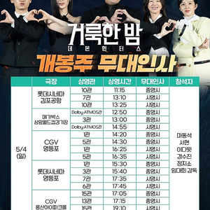 거룩한밤 무대인사 / 5.4 / CGV용산 b열부터~