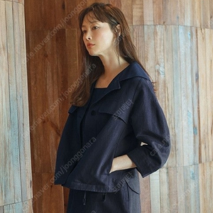 지스튜디오 g studio 린넨코튼 데님 자켓 55사이즈