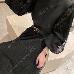 바이씨니 도트샤 스커트,블라우스 블랙 키작녀