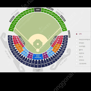 LG 두산 4/12(토) 3루 블루석 318블럭 4연석