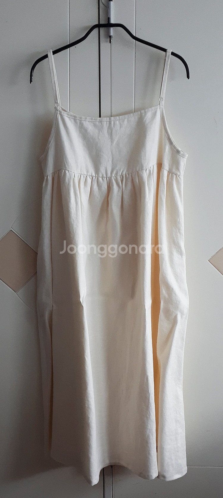 유노이아 린넨 스트링 드레스 크림 linen strin...--6