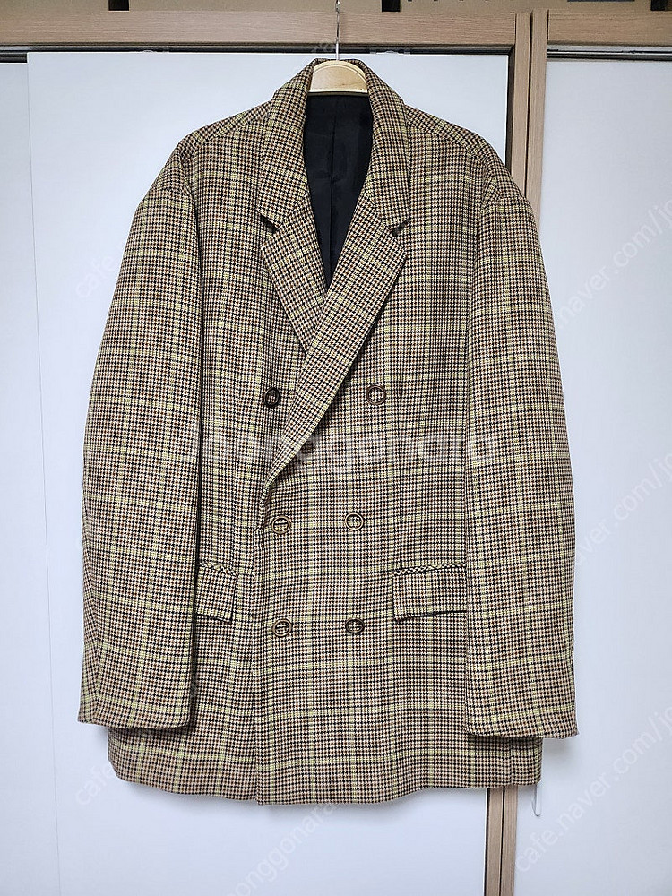 시스템옴므 건클럽체크 오버핏 더블 자켓/브레이저--0