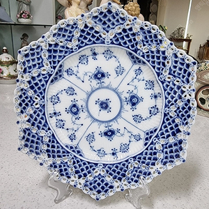 로얄 코펜하겐 더블레이스 육각접시. 퍼스트. 21cm 큰사이즈