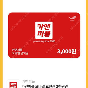 카앤피플 모바일 금액권 3000원권