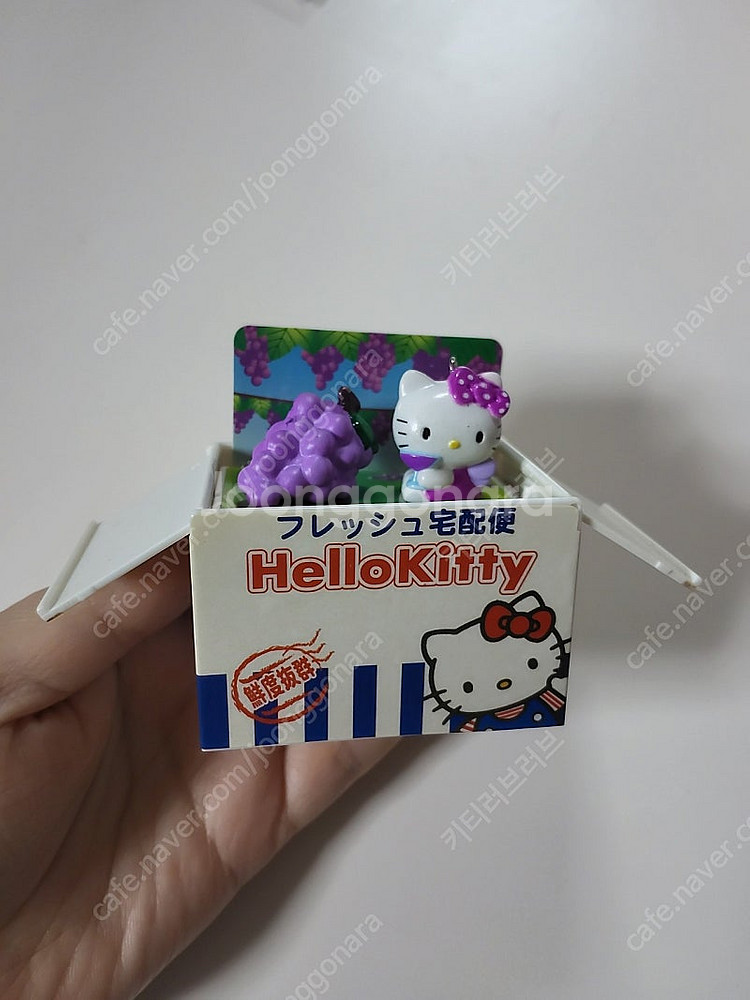 헬로키티 지역한정 포도 키티 피규어 스트랩 겸 택배박스...--1