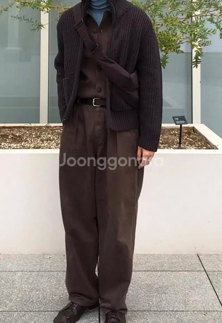 (새제품) 유니클로U 램스울 블렌드 집업 재킷 브라운색...--4