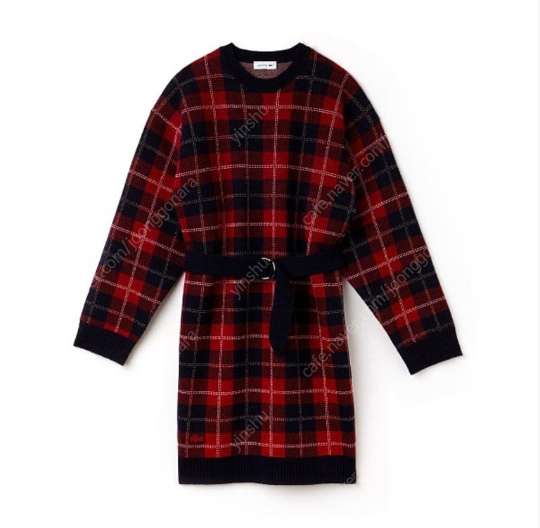 라코스테 자카드 타탄체크 원피스--1