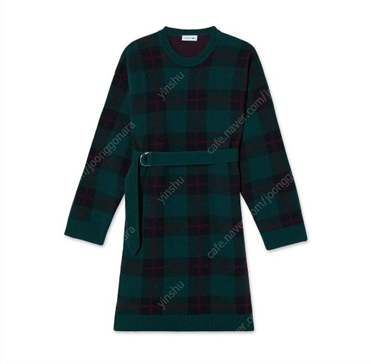 라코스테 자카드 타탄체크 원피스--2