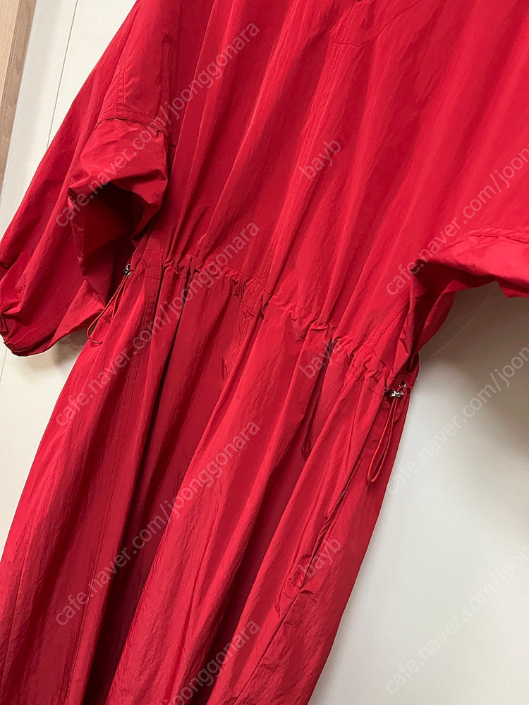 엔오르 ENOR 퍼프 슬리브 스트링 드레스 레드 바스락 롱원피스 셀프웨딩 유색드레스 이미지