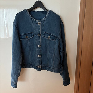 버튼 크롭 청자켓 데님 점퍼 올드머니룩 오피스코어 타임마인랑방스타일