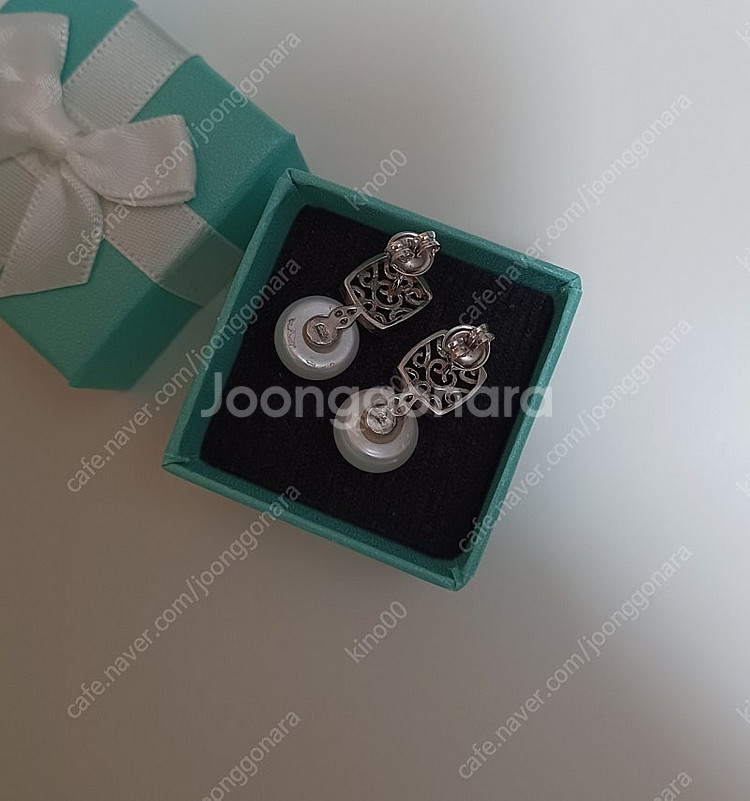 담수진주 실버 스퀘어 귀걸이 11mm--4
