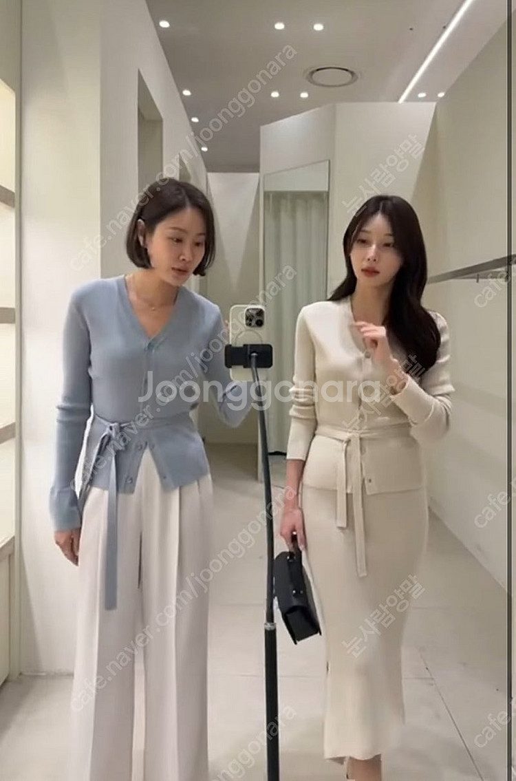 시에 세레나 소프트 가디건 스커트 셋업 크림베이지--0
