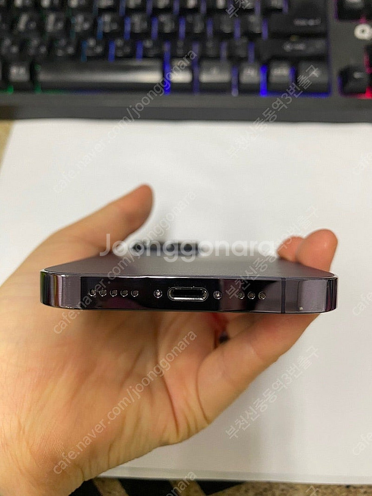 002502 아이폰14프로 퍼플 A급 128GB 무잔상...--6
