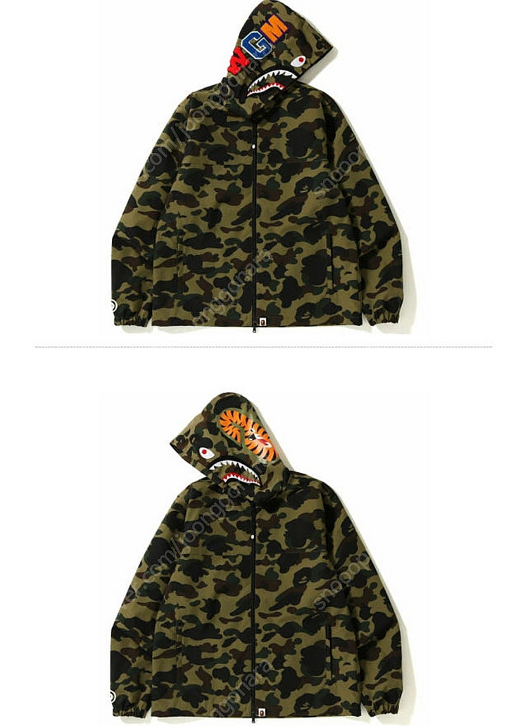 베이프 bape 1st 카모 샤크 녹계 후드집업 자켓 ...--9