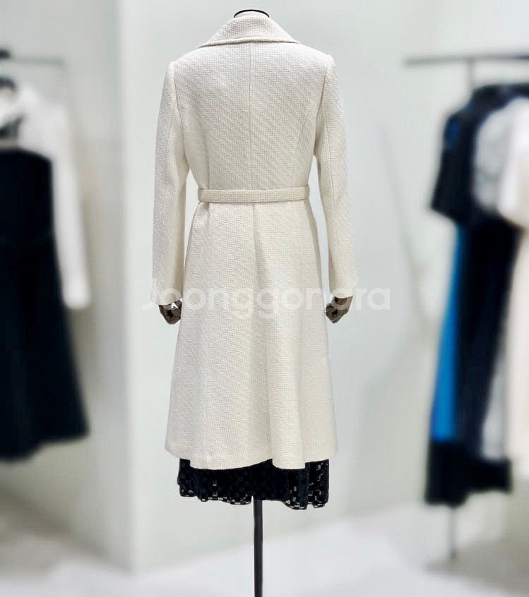 모조에스핀 고급 아이보리 벨트셋트 롱코트--2