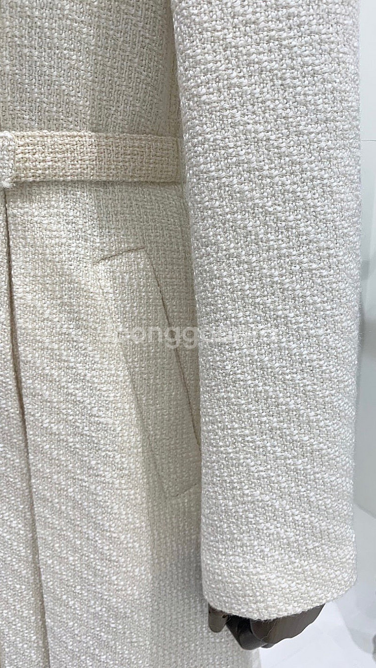 모조에스핀 고급 아이보리 벨트셋트 롱코트--6