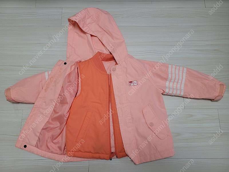 바람막이 100 (+탈착가능 퀼팅조끼) 휠라키즈 필라 FILA 휠라 경량패딩 유아바람막이 어린이바람막이 유아동 키즈 이미지