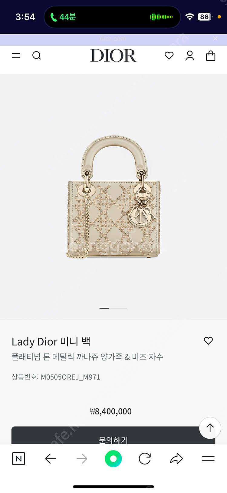 디올 레이디백 미니 크리스탈--4