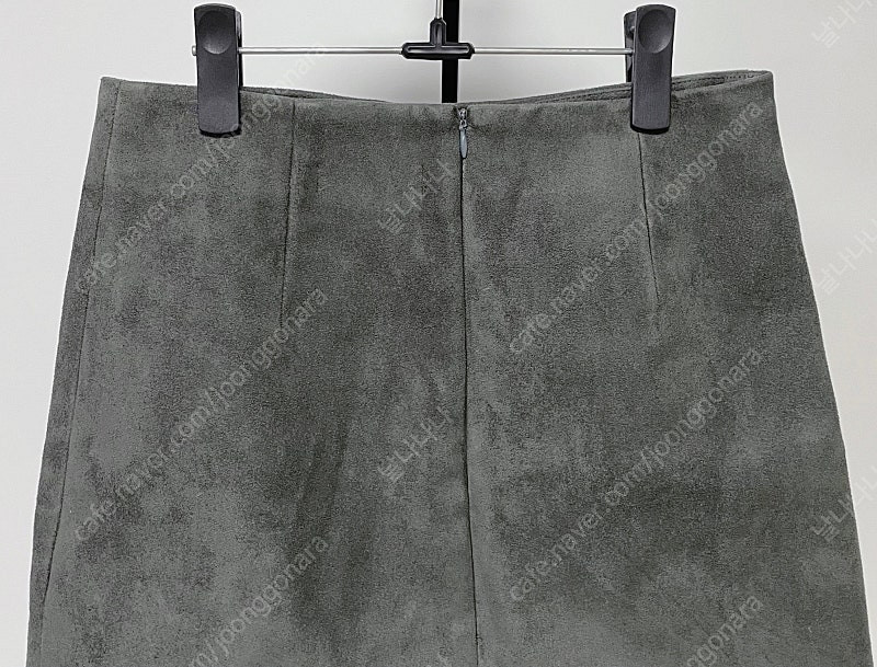 스웨이드 화이트 스티치 카키 미니스커트 미니치마 이미지