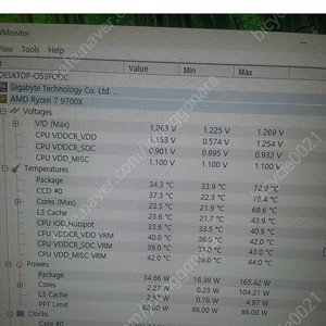 라이젠 9700x 알리발 작동테스트만 한거 대구직!!