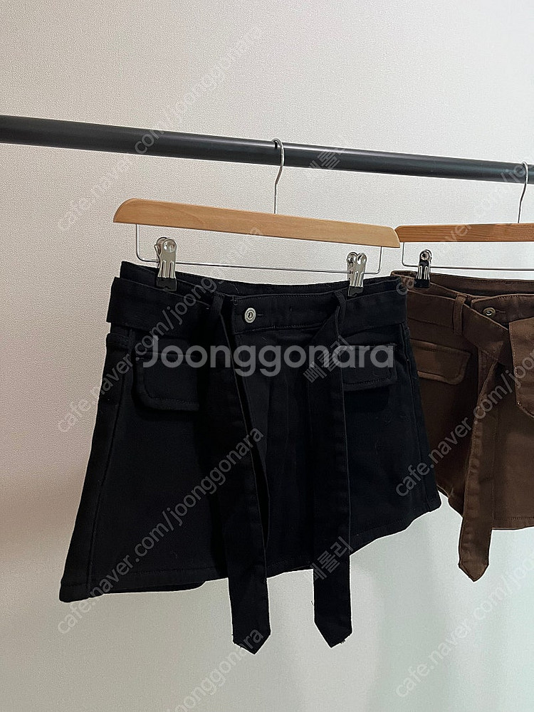 (새상품)랩스커트팬츠 브라운/블랙 free--3
