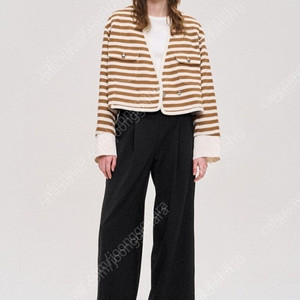 23 시스템 스트라이프 더블 크롭 재킷