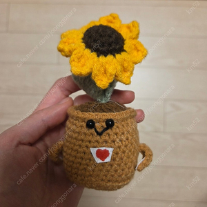 해바라기 꽃 미니 화분 뜨개식물 (새상품)