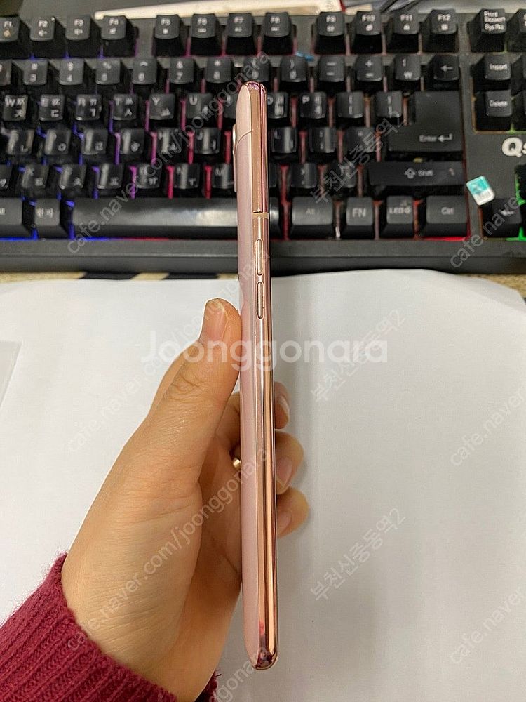 201590 SK 갤럭시A80 로즈골드 AA급 128G...--4