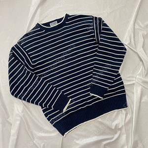 [L] BEAMS 빔즈 코튼 스트라이프 니트 스웨터