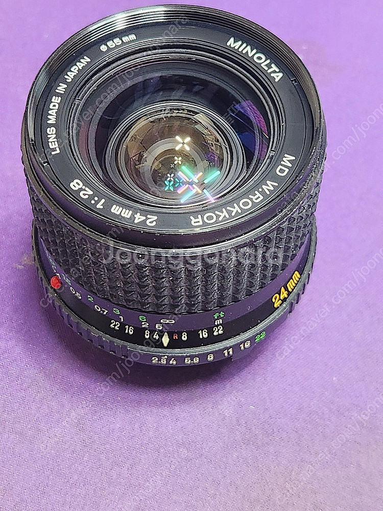 미놀타 24mm f2.8 본품, 렌즈 앞뒤캡 구성 판매...--0