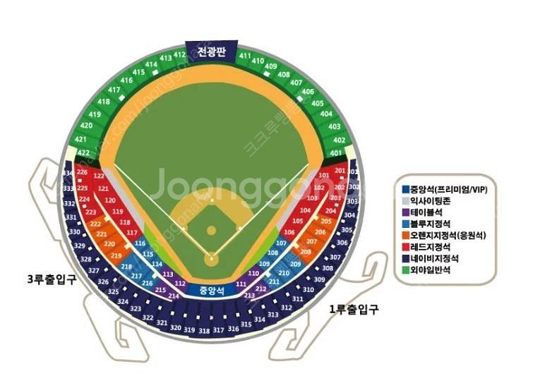 3루 중앙네이비 한자리) 4/18일 기아타이거즈 vs ...--0