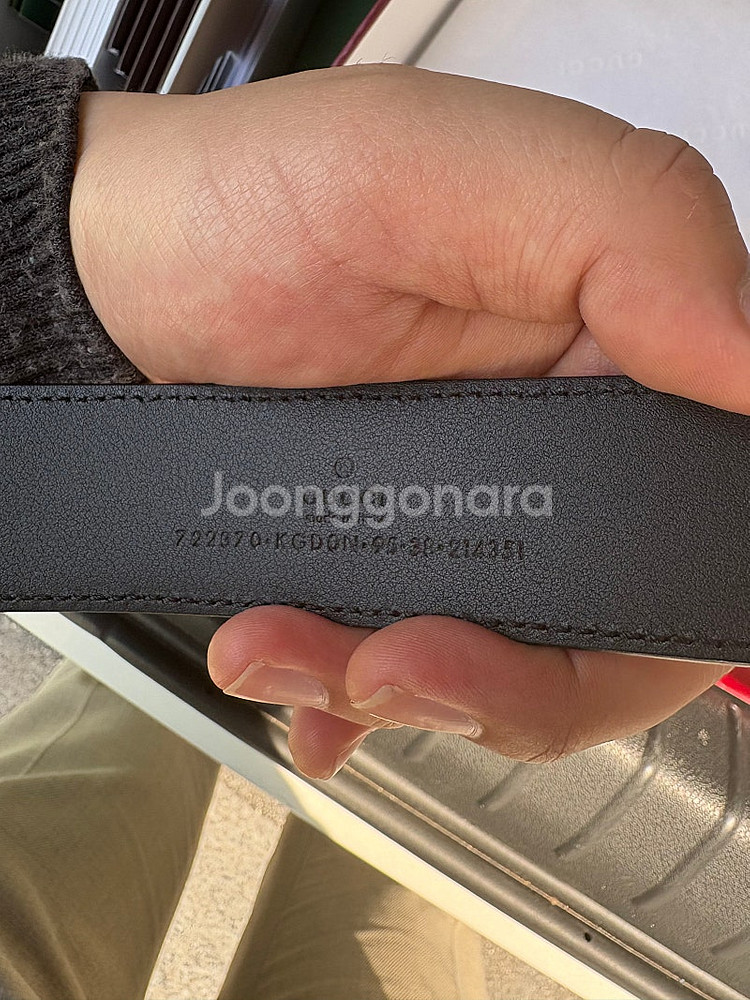 구찌 직사각형 버클 GG 벨트 (쇼핑백, 상자 포함)--1
