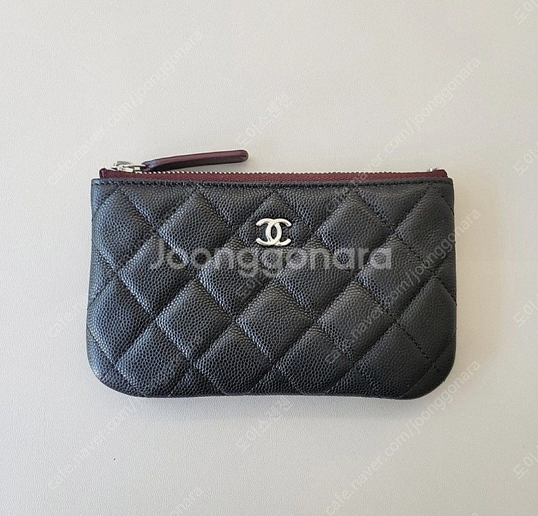 샤넬 클래식 캐비어 미니파우치 은장--2