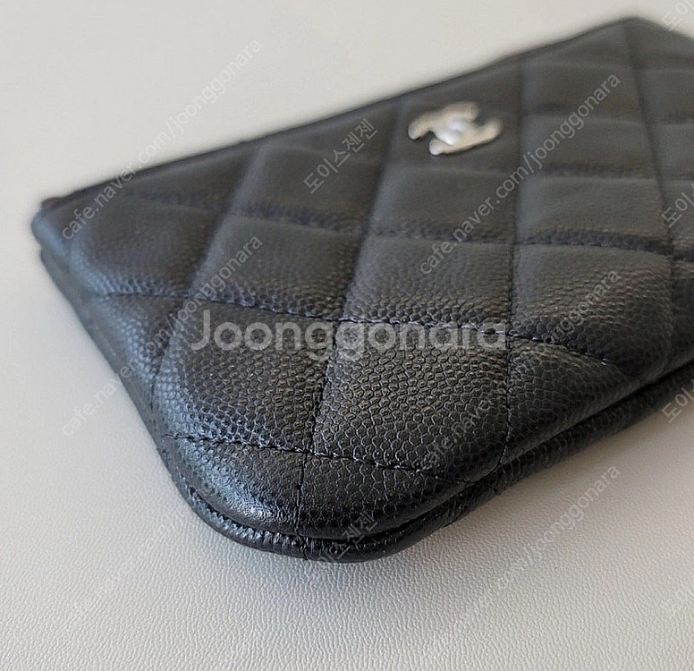 샤넬 클래식 캐비어 미니파우치 은장--5